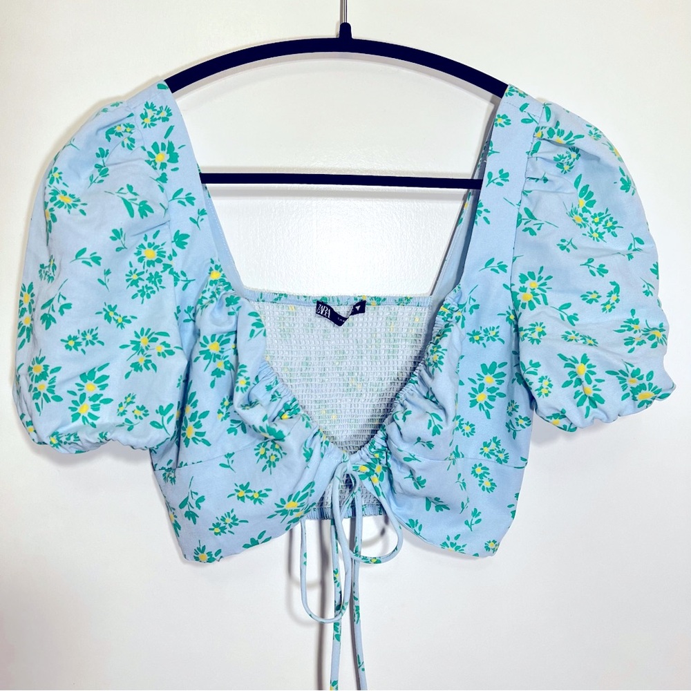 Zara Floral Cropped Top